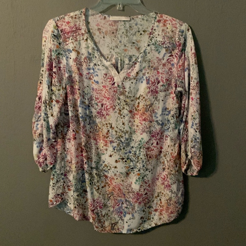 Armand Thiery pintucked printed blouse. Pretty detailing